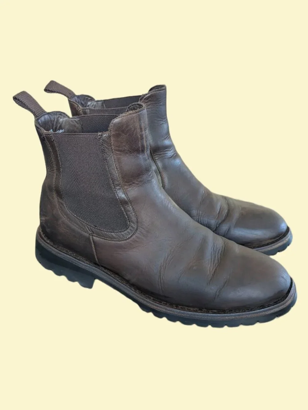 Thursday Boot Company Handcrafted Brown Leather Men's Pull-On Boots - Size 10.5